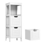 Daugi*funkcinė* vonios spintelė su 2 stalčiais (Balta)