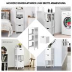 Daugi*funkcinė* vonios spintelė su 2 stalčiais (Balta)