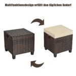 Sodo ottomanai iš PE rotango ir plieno 2 vnt (Ruda)