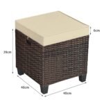 Sodo ottomanai iš PE rotango ir plieno 2 vnt (Ruda)