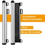 Ištraukiamas apsauginis tinklinis barjeras vaikams ir gyvūnams 140 cm (Pilka)