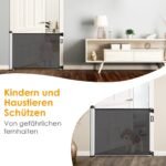 Ištraukiamas apsauginis tinklinis barjeras vaikams ir gyvūnams 140 cm (Pilka)