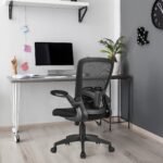 Ergonomiška biuro kėdė su masažo funkcija ir aukščio reguliavimu (Juoda)