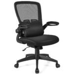 Ergonomiška biuro kėdė su masažo funkcija ir aukščio reguliavimu (Juoda)