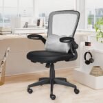 Ergonomiška biuro kėdė su juosmens atramos ir masažo funkcija (Pilka)