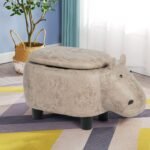 Daugiafunkcis pufas su integruota daiktadėže (Pilka)