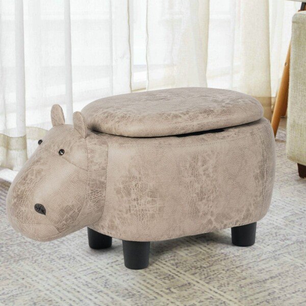 Daugiafunkcis pufas su integruota daiktadėže (Pilka)