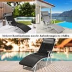 Reguliuojama lauko kėdė su pagalve (Pilka)