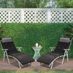 Reguliuojama lauko kėdė su pagalve (Pilka)