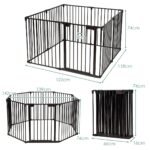 Daugiafunkcis apsauginis 8 segmentų barjeras-aptvaras gyvūnams (Juoda)