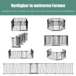 Daugiafunkcis apsauginis 8 segmentų barjeras-aptvaras gyvūnams (Juoda)