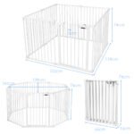 Modulinis maniežas su 8 elementais ir apsaugos varteliais (Balta)