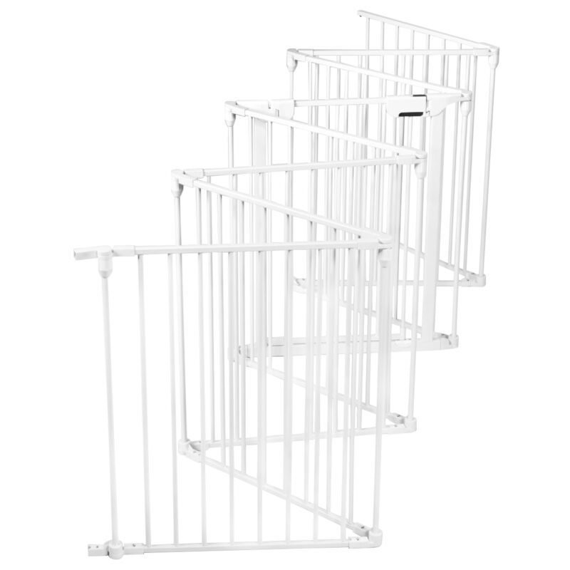 Modulinis maniežas su 8 elementais ir apsaugos varteliais (Balta)