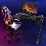 Žaidimų stalas su LED apšvietimu (Juoda)