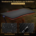 Žaidimų stalas su LED apšvietimu (Juoda)