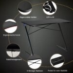 Žaidimų stalas su LED apšvietimu (Juoda)