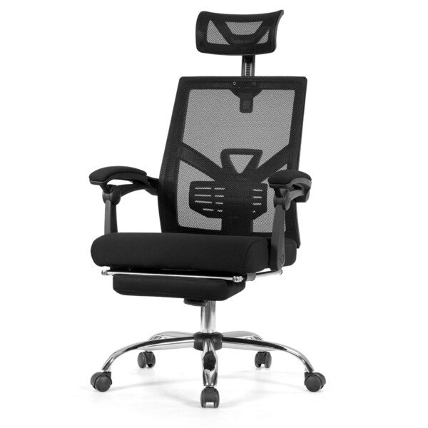 Ergonomiška biuro kėdė su nugaros atrama (Juoda)