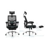 Ergonomiška biuro kėdė su nugaros atrama (Juoda)