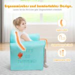 Vaikiškas fotelis su kiškio motyvu (Žalia)