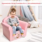 Vaikiška kėdutė su ranktūriais ir undinėlės motyvais (Rožinė)