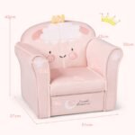 Vaikiška sofa su ėriuko raštu (Rožinė)