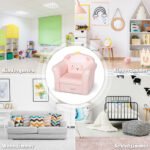 Vaikiška sofa su ėriuko raštu (Rožinė)