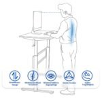 Reguliuojamo aukščio stalų (120x60 cm) su rankine eiga (Ruda)