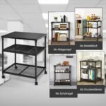 Daugiafunkcis 3 pakopų ratuotas stovas (Juoda)