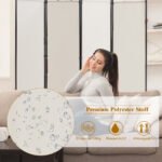 4 sekcijų pertvara su reguliuojamais padukais 220 x 170 cm (Smėlio)