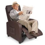 Reguliuojamas poilsio krėslas su pakoja (Ruda)