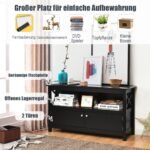 TV spintelė su laikymo vietomis 112 cm (Juoda)