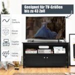 TV spintelė su laikymo vietomis 112 cm (Juoda)