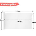 Ištraukiamieji saugos varteliai vaikams ir gyvūnėliams 146 x 86 cm (Balta)