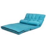 Reguliuojamas sulankstomas fotelis-lova su dviem pagalvėlėmis (Mėlyna)