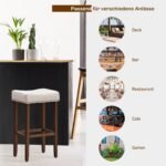 Baro kėdės su paminkštinta sėdyne ir kaučiukmedžio kojomis 2 vienetai (Smėlio)