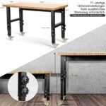 Reguliuojamo aukščio darbo stalas su ratukais (Natūrali)