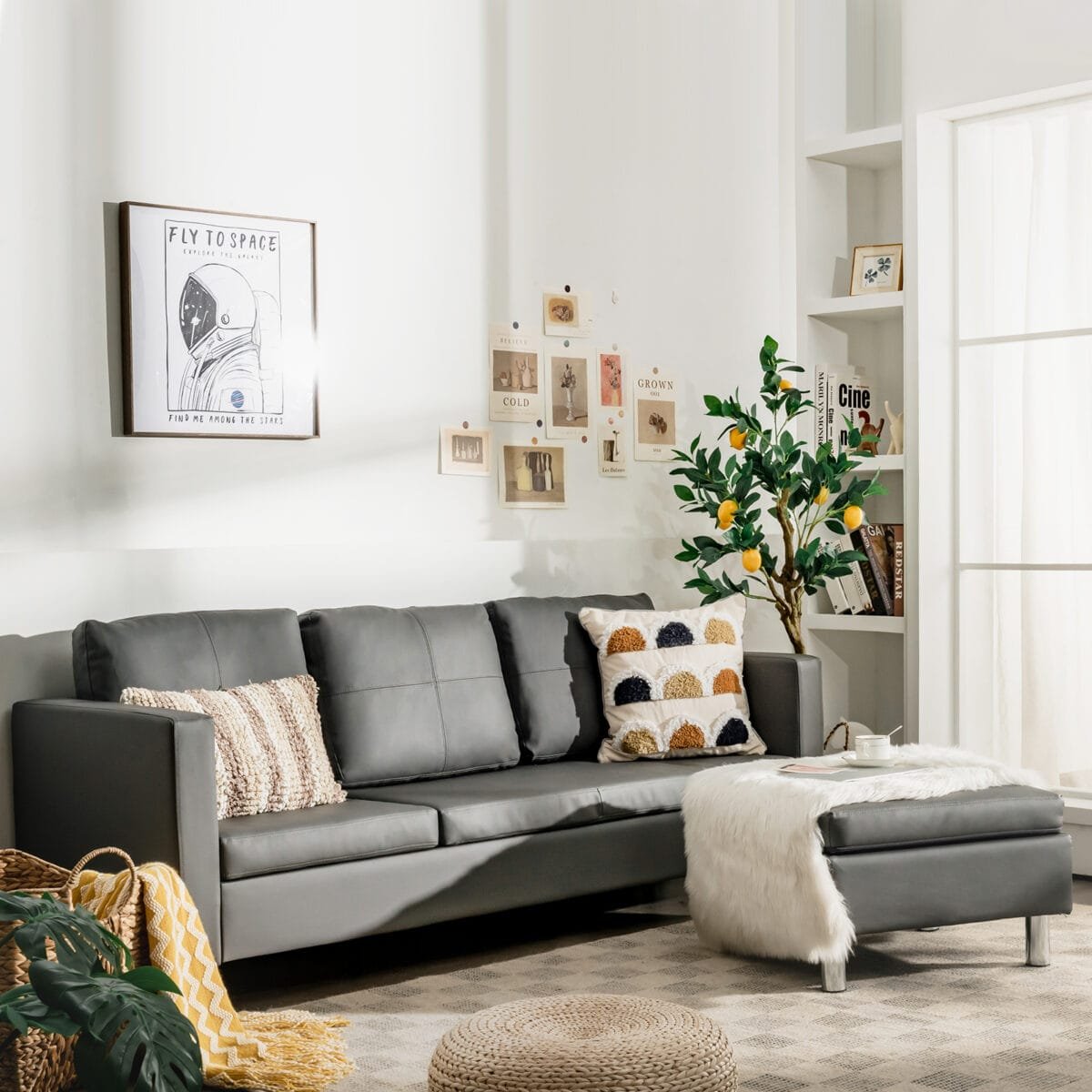 Modulinė sofa su pakoja (Pilka)