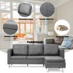 Modulinė sofa su pakoja (Pilka)