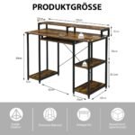 Darbo stalas su monitoriaus stoveliu ir lentynomis (Ruda)