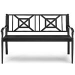 Parko plieninis suolas 128 cm (Juoda)