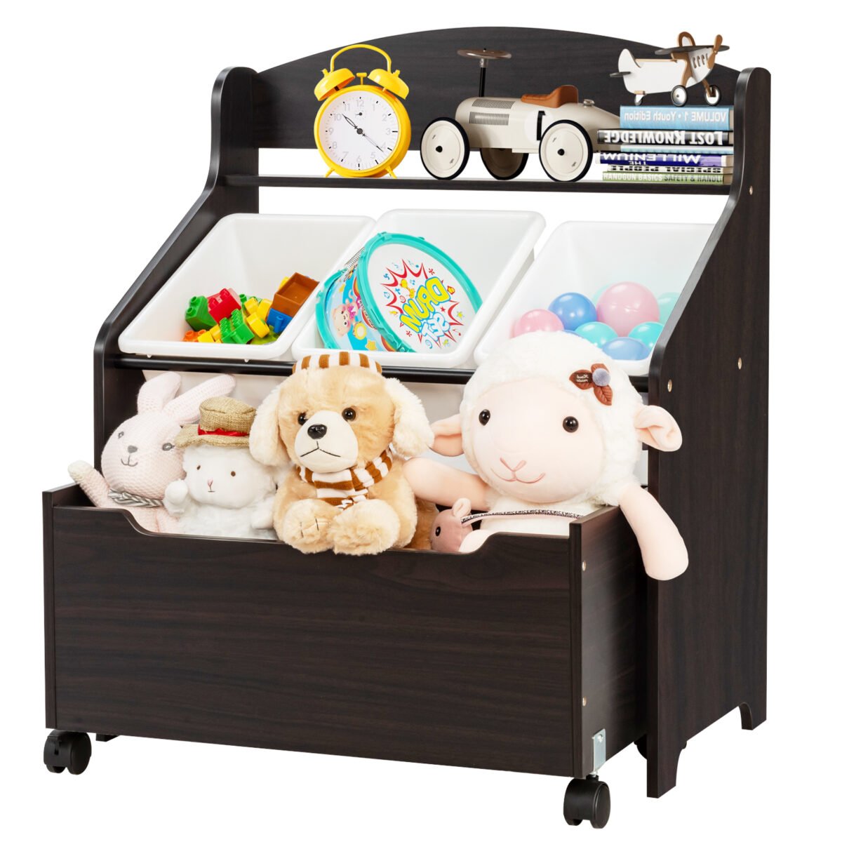 Vaikiška spintelė su ratukais ir stalčiais (Ruda)