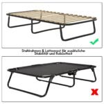 Sulankstoma lova su čiužiniu (Juoda ir balta)