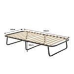 Sulankstoma lova su čiužiniu (Juoda ir balta)