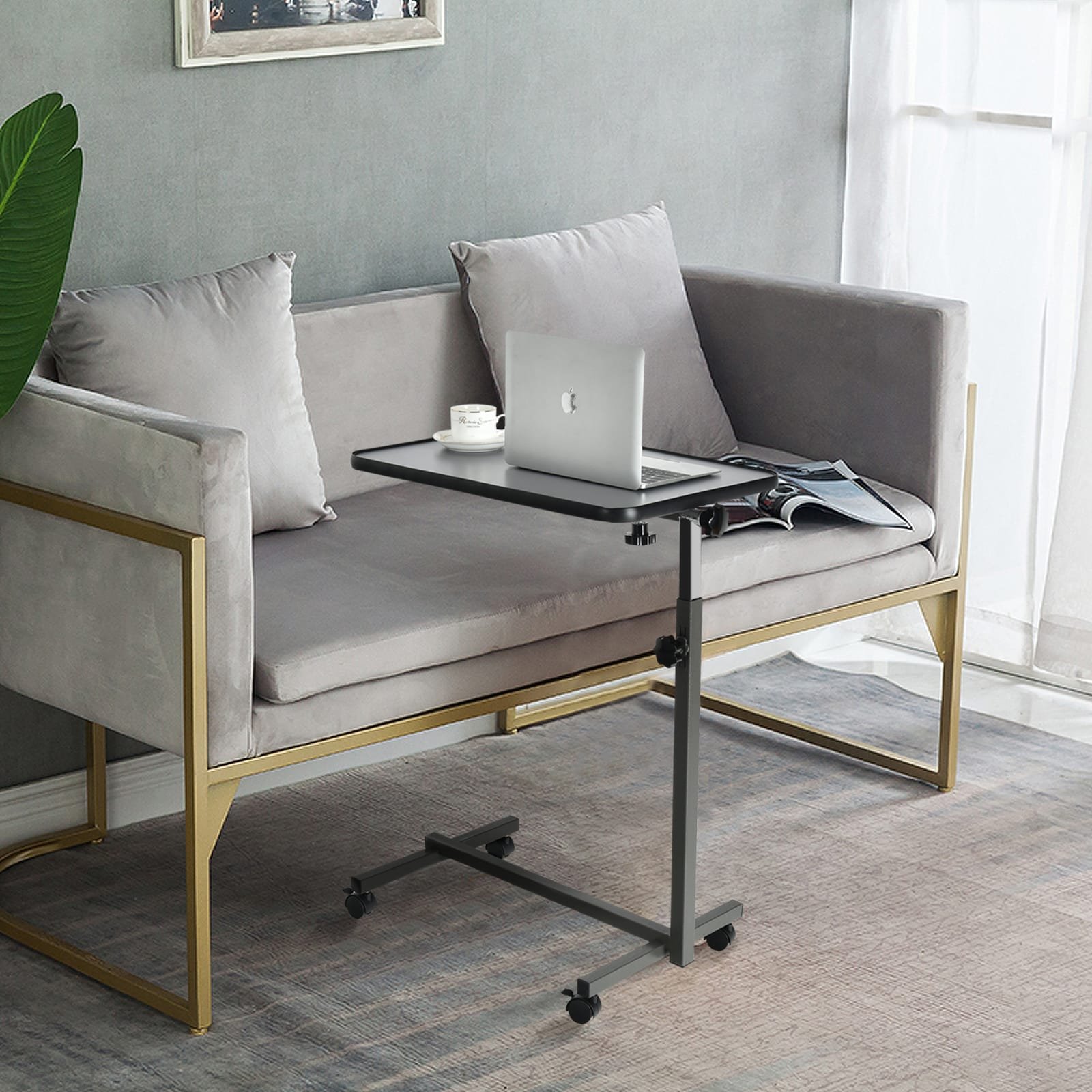 hw66937gr-1_16_ Reguliuojamo aukščio nešiojamojo kompiuterio staliukas su ratukais (Pilka)