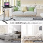 Reguliuojamo aukščio nešiojamojo kompiuterio staliukas su ratukais (Pilka)