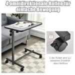 Reguliuojamo aukščio nešiojamojo kompiuterio staliukas su ratukais (Pilka)