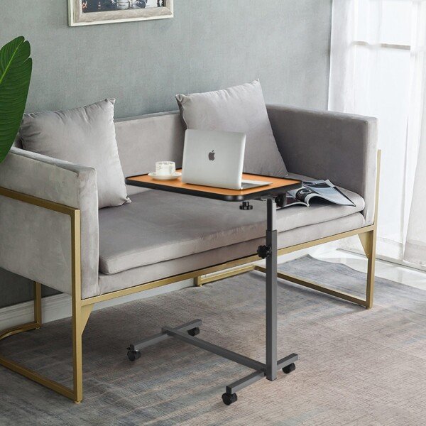 Reguliuojamo aukščio mobilus staliukas nešiojamam kompiuteriui (Natūrali)