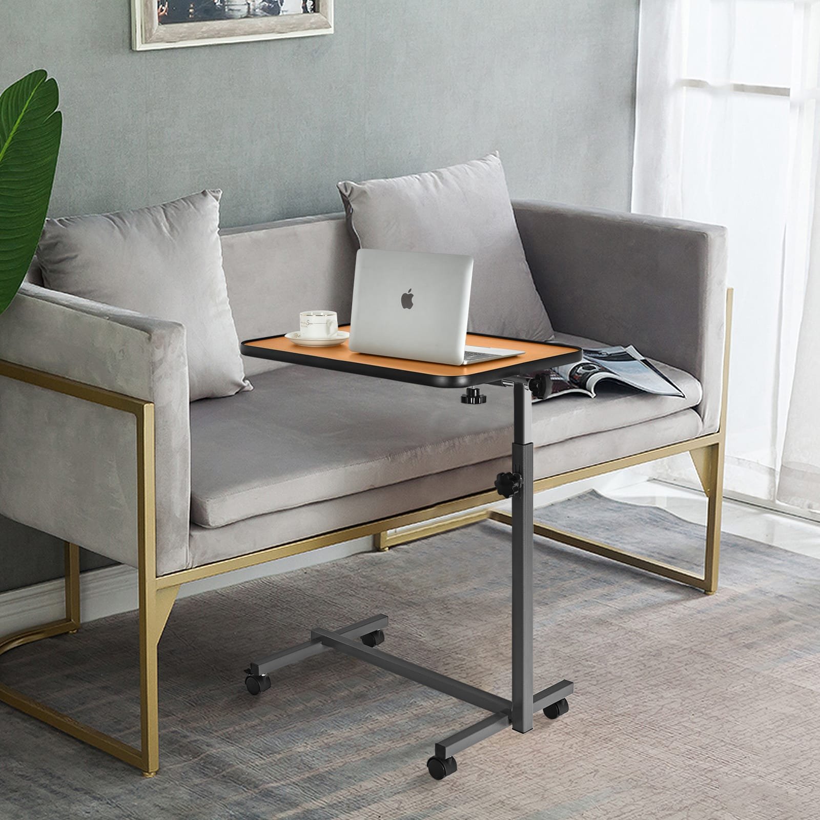 hw66937na-1_17_ Reguliuojamo aukščio mobilus staliukas nešiojamam kompiuteriui (Natūrali)