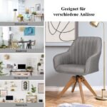 Sąvari sukama biuro kėdė su medinėmis kojomis (Pilka)