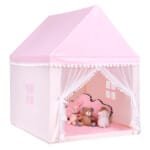 Žaidimų namelis vaikams mediniu rėmu (Rožinė)